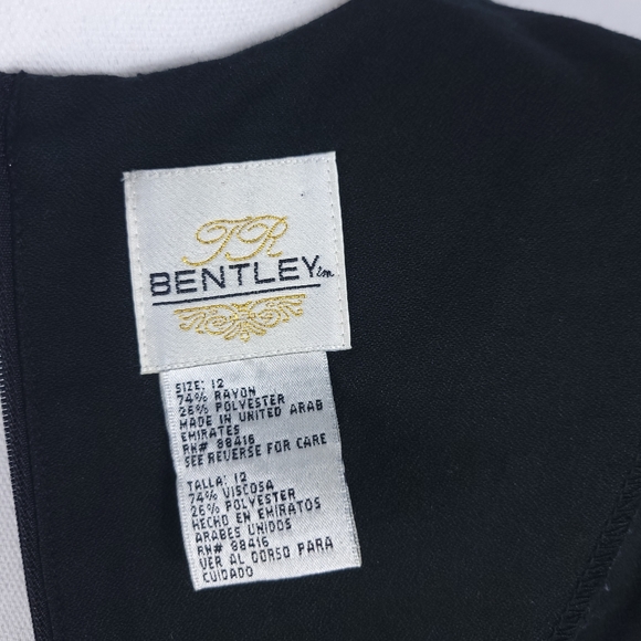 1990s Vintage Little Black Dress with Gold Details Size 12 Mini Dress - Picture 4 of 4